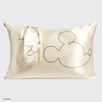 Kitsch & Mickey and Minnie Satin Pillowcase Mr. Mouse -Cream