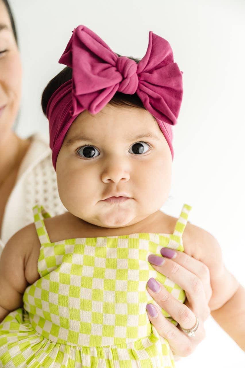 Baby Bling® FAB-BOW-LOUS® soft nylon bow headband: Pink