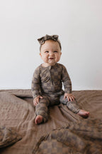 Bamboo Zip Pajamas | Faded Brown