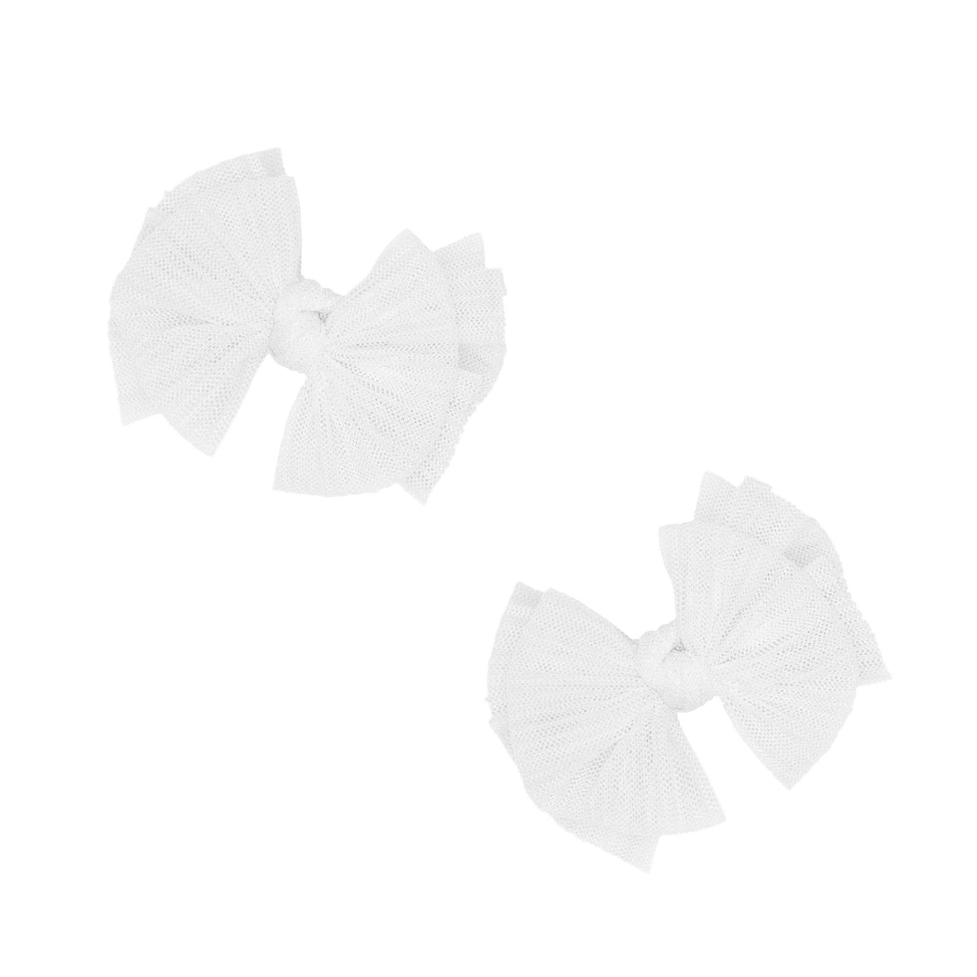 Baby Bling® 2-Pack Tulle Baby FAB® hair bow clips: Pleated Blush