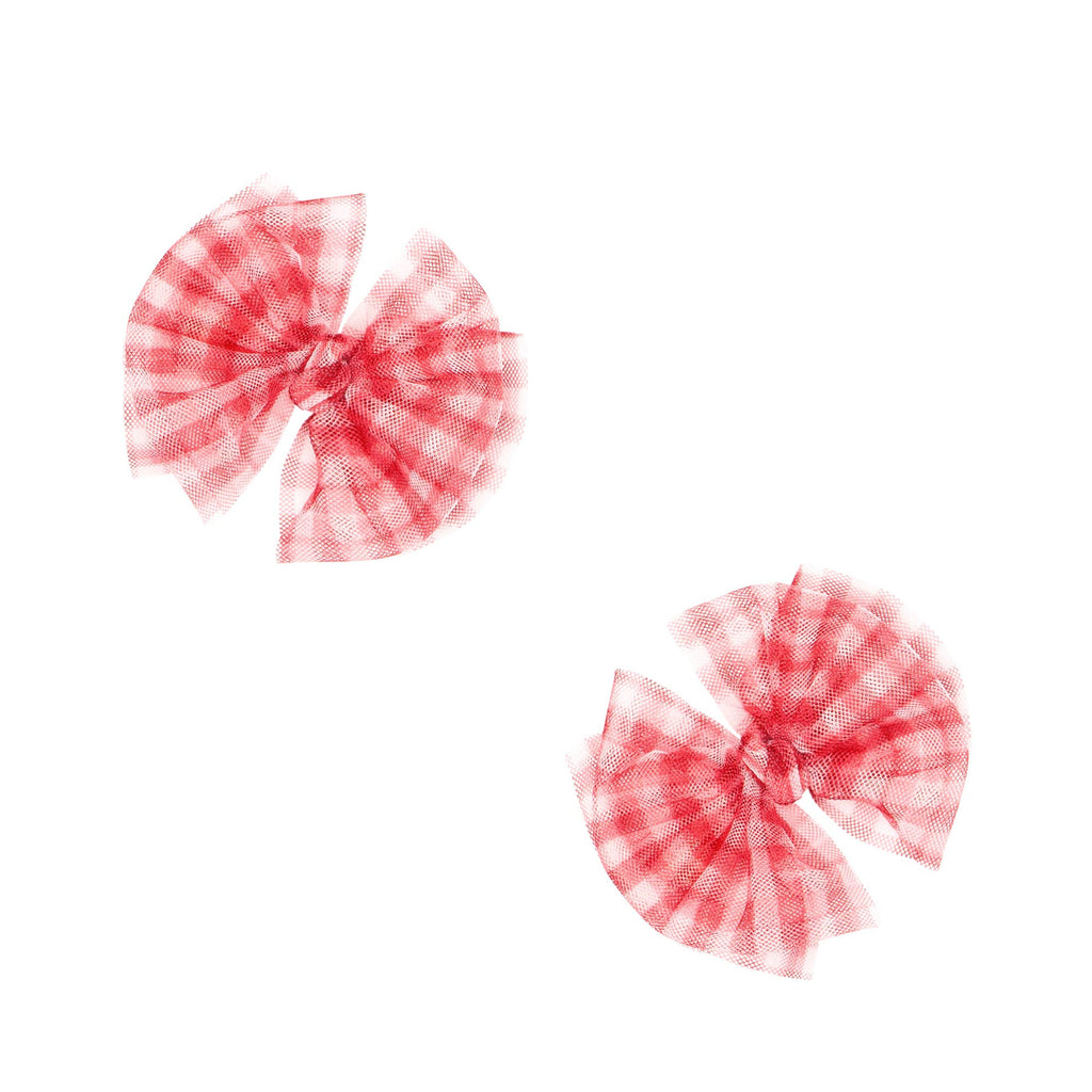 Baby Bling® 2-Pack Tulle Baby FAB® hair bow clips: Pleated Blush