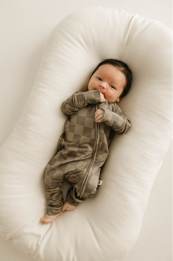 Bamboo Zip Pajamas - Faded Brown
