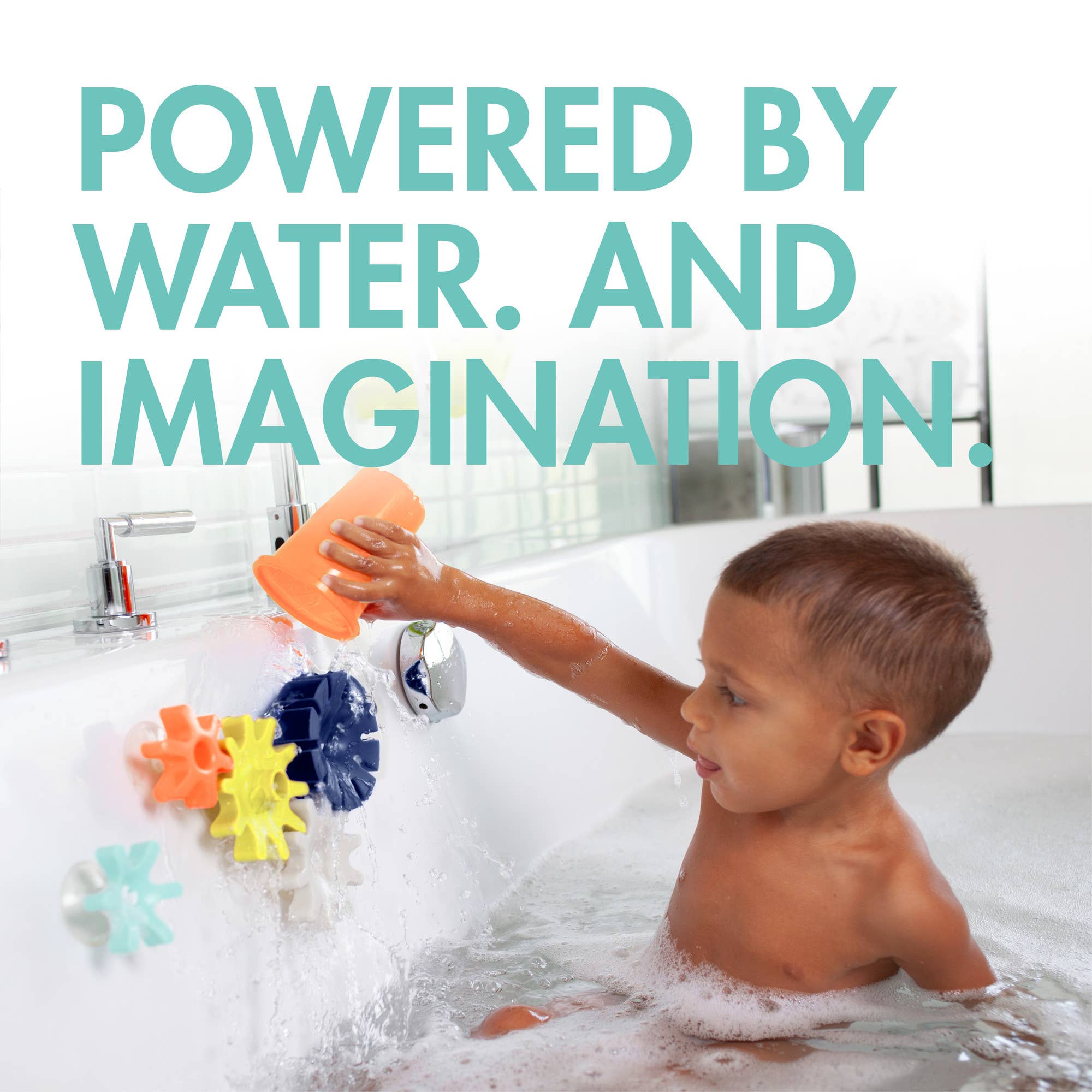 TOMY Boon Cogs Baby Bath Toys - Navy / Yellow