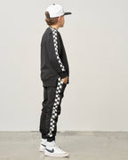 Side Checkered Jogger - Black