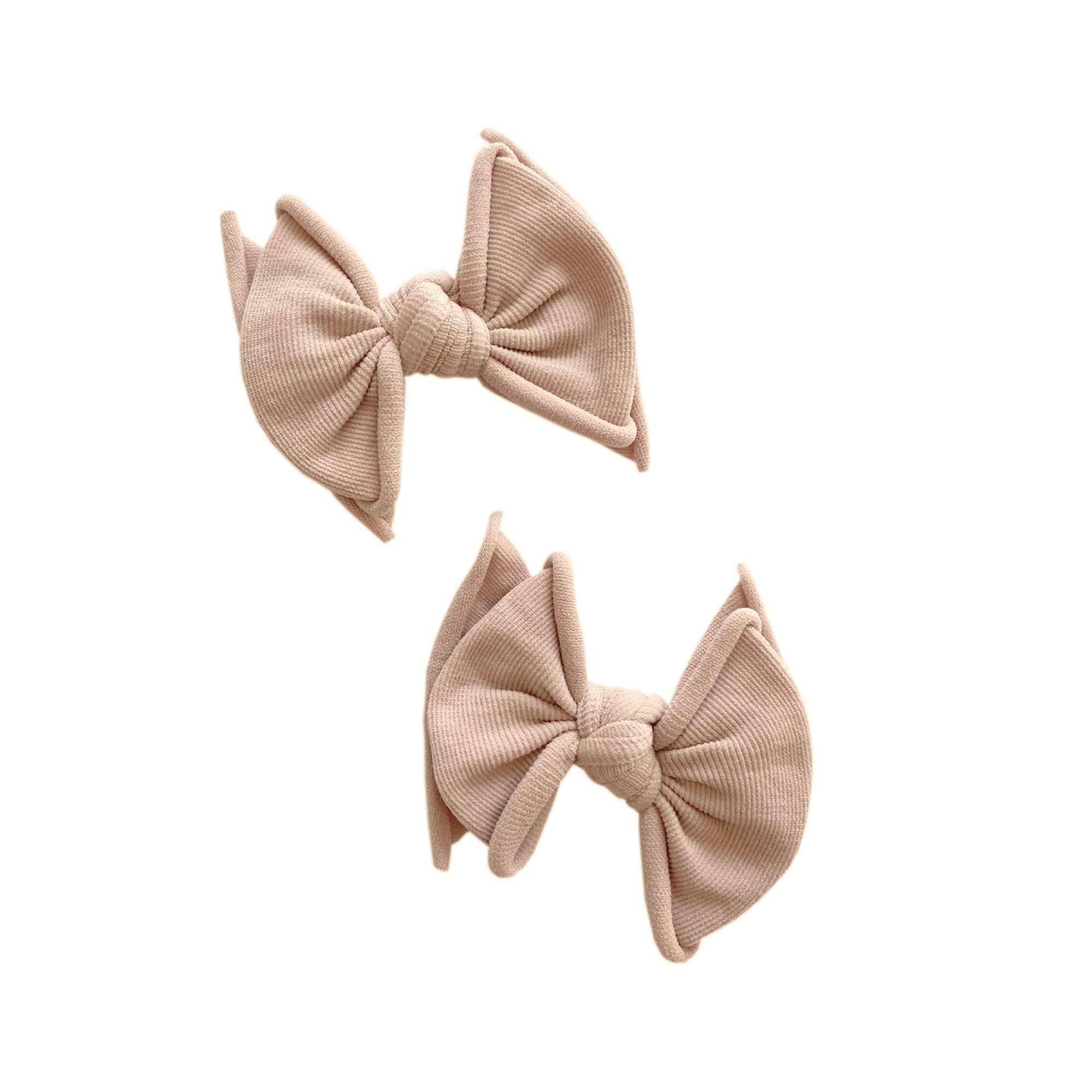 Baby Bling® 2-Pack Baby FAB® Clips soft nylon bow hair clips: Pink