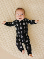 Halloween Bamboo Baby Zip Romper | Skelly Vibes