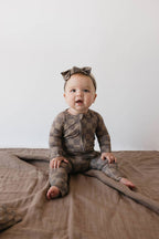 Bamboo Zip Pajamas | Faded Brown