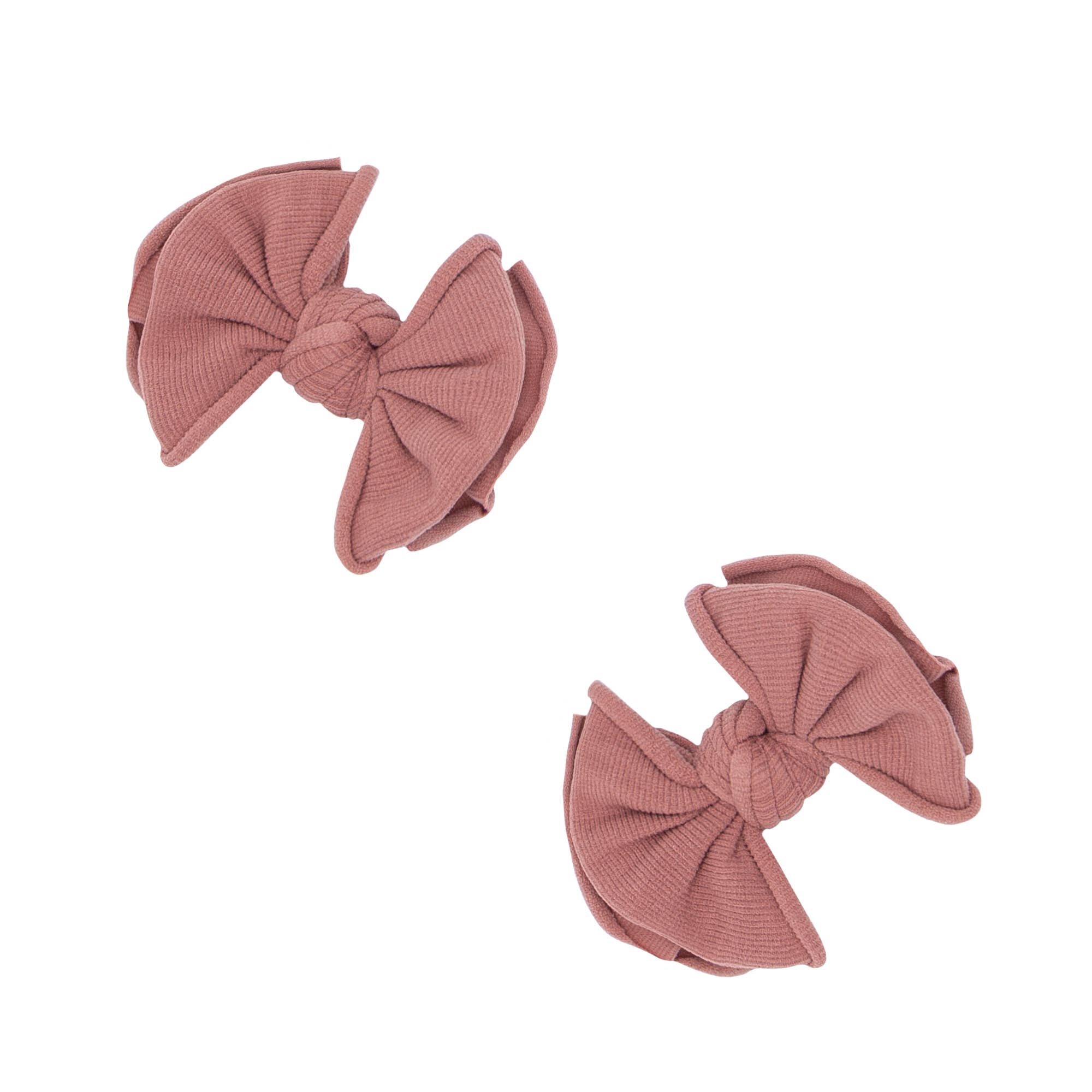 Baby Bling® 2-Pack Baby FAB® Clips soft nylon bow hair clips: Latte