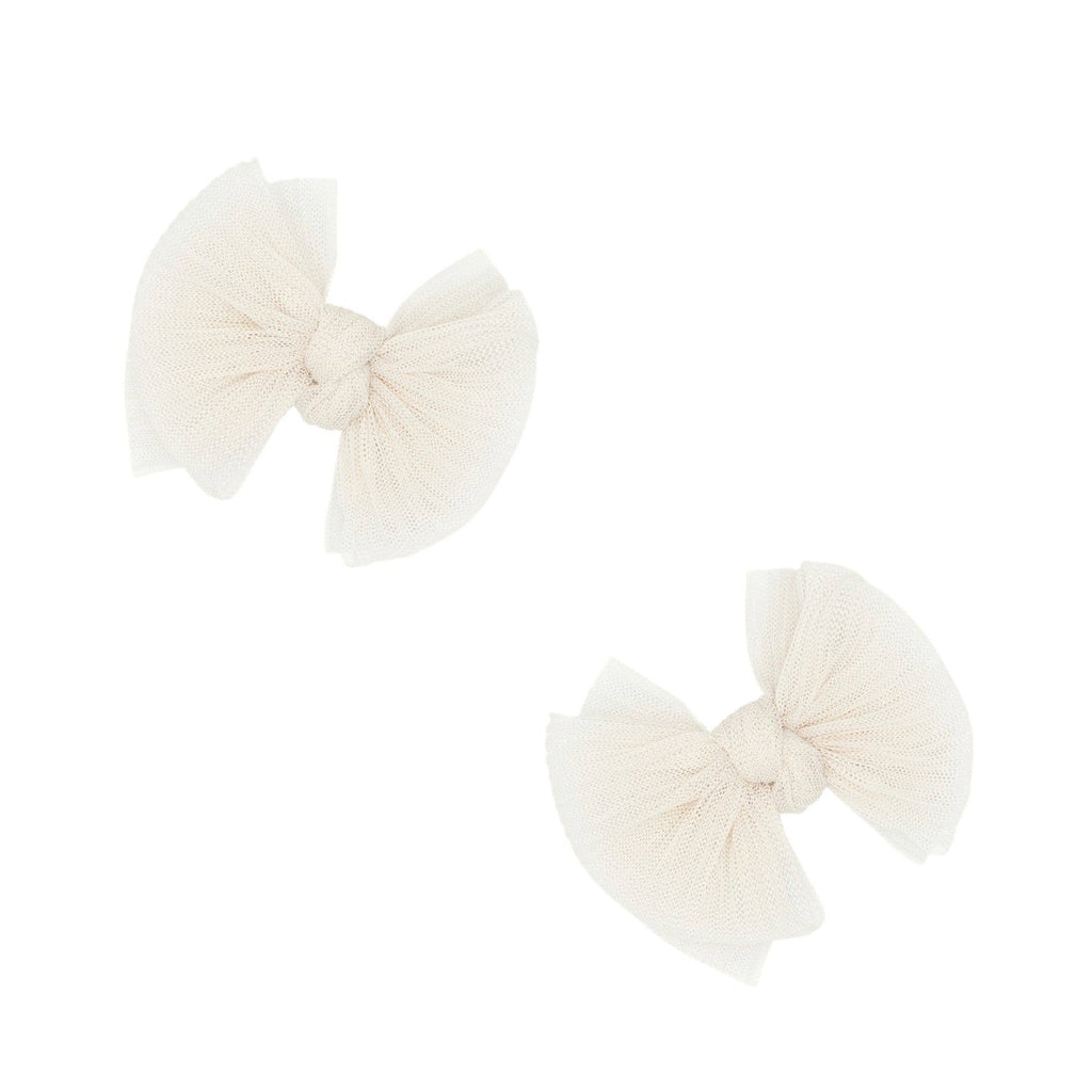 Baby Bling® 2-Pack Tulle Baby FAB® hair bow clips: Pleated Blush