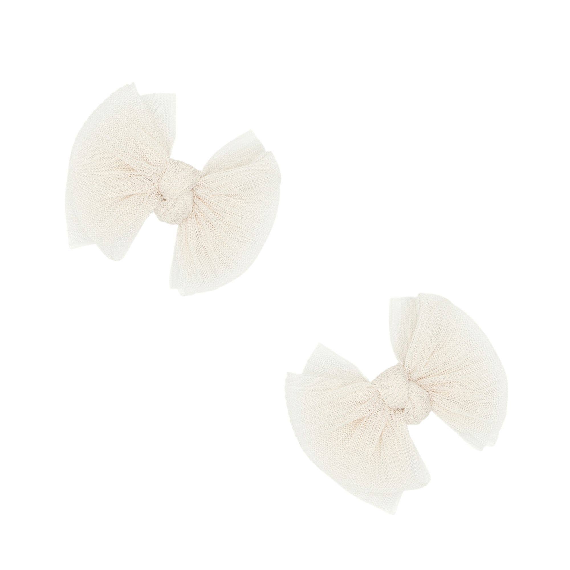 Baby Bling® 2-Pack Tulle Baby FAB® hair bow clips: Pleated Blush