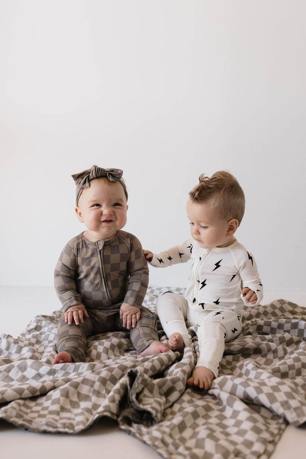Bamboo Zip Pajamas - Faded Brown