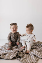 Bamboo Zip Pajamas | Faded Brown