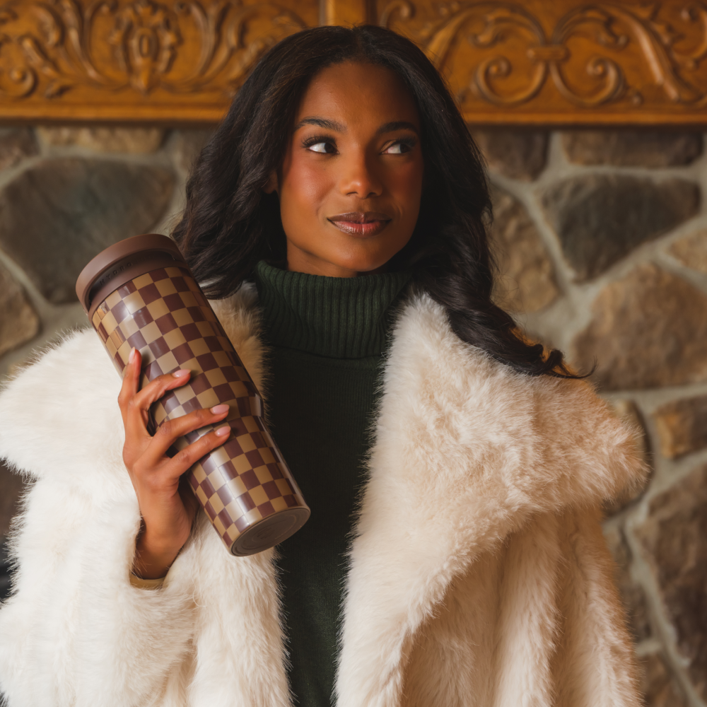 Autumn Checkers HydroJug 32 oz Sport Water Bottle