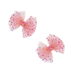 Baby Bling® 2-Pack Tulle Baby FAB® hair bow clips: Pleated Blush