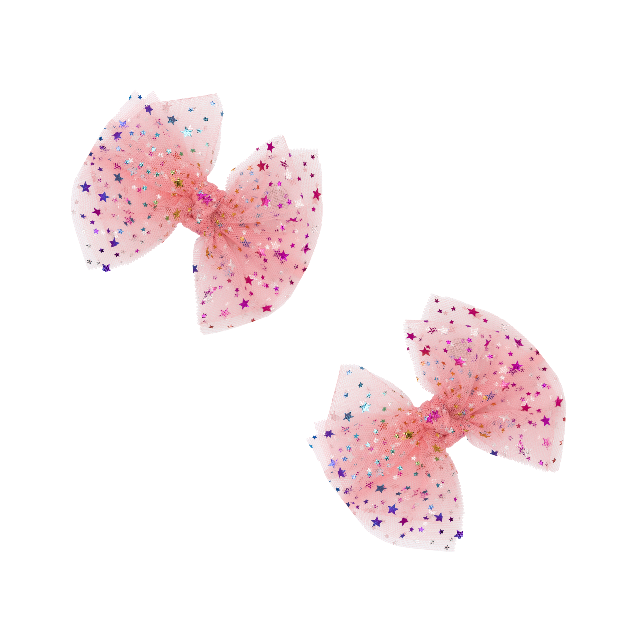 Baby Bling® 2-Pack Tulle Baby FAB® hair bow clips: Pleated Blush