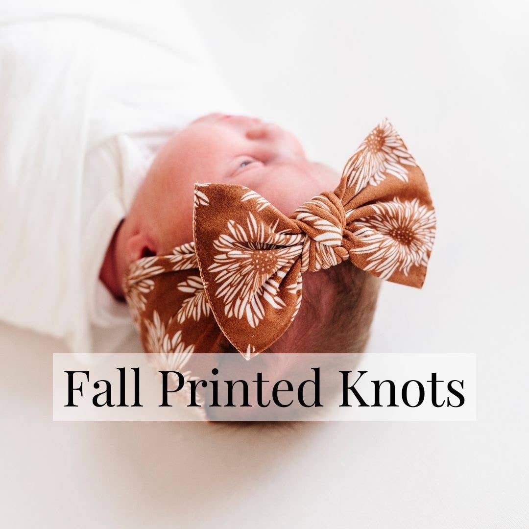 Baby Bling® Fall Printed Knot soft nylon headband: Foxy
