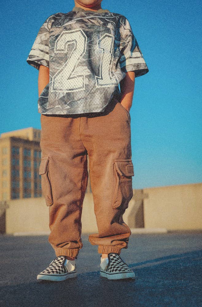 Toddler Classic Cargo Sweatpants in Camel