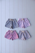 Vintage Stripe Shorts: Black