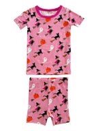 Short Sleeve 2-Piece Set, Broomstick Friends - Pink