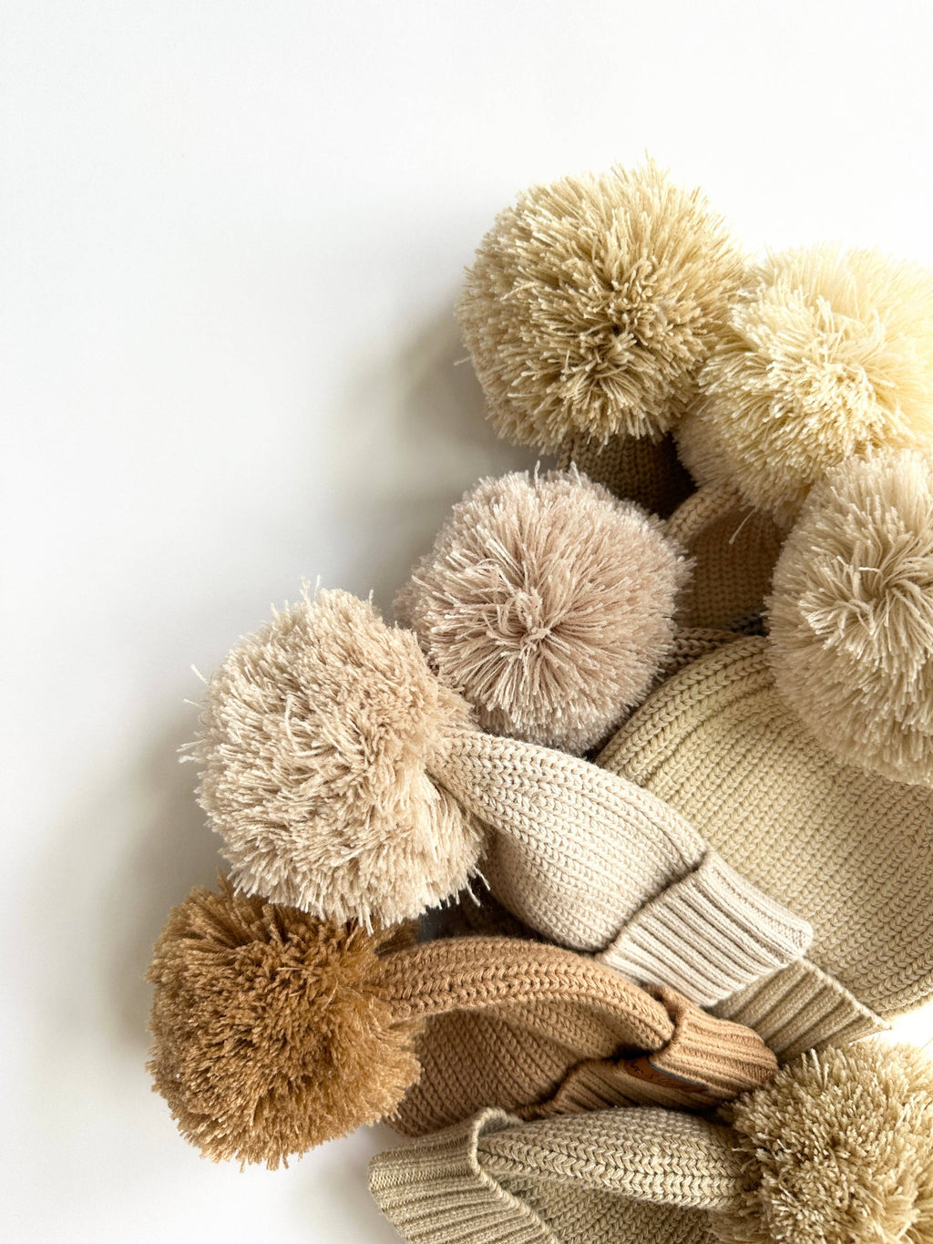 Cotton Pom Beanie - Beige