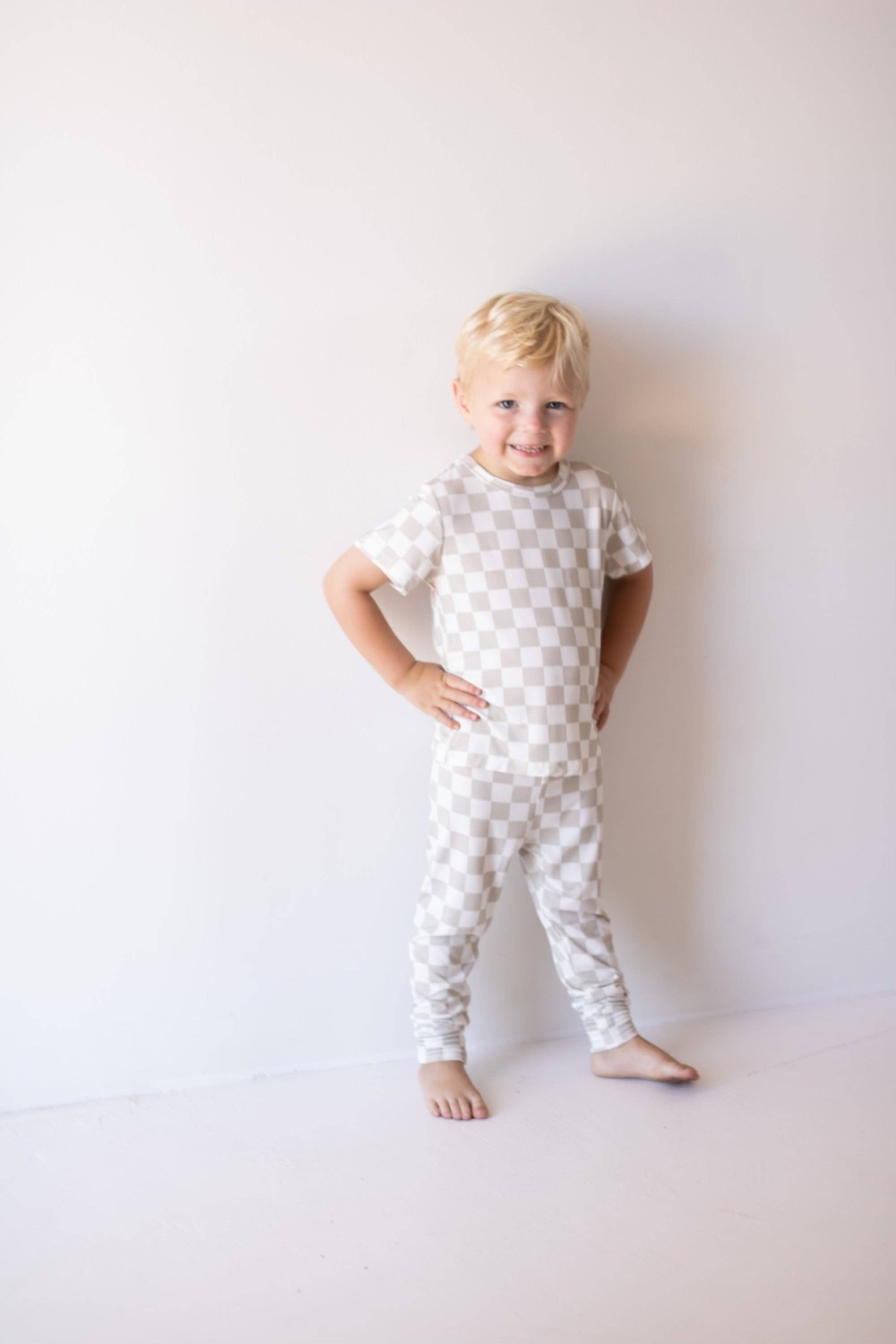 Bamboo Two Piece Lounge Set : Checkered