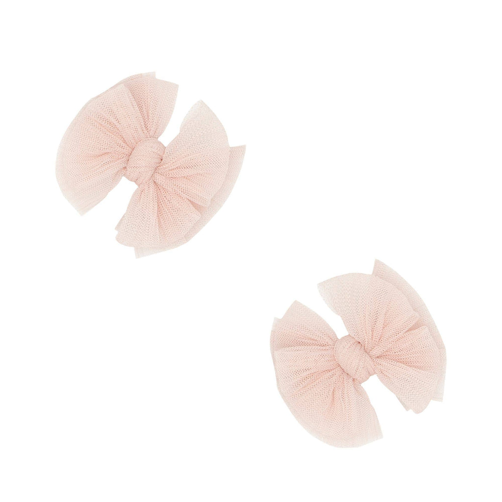 Baby Bling® 2-Pack Tulle Baby FAB® hair bow clips: Pleated Blush