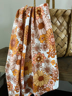 Swaddle Blanket - Orange Floral Garden