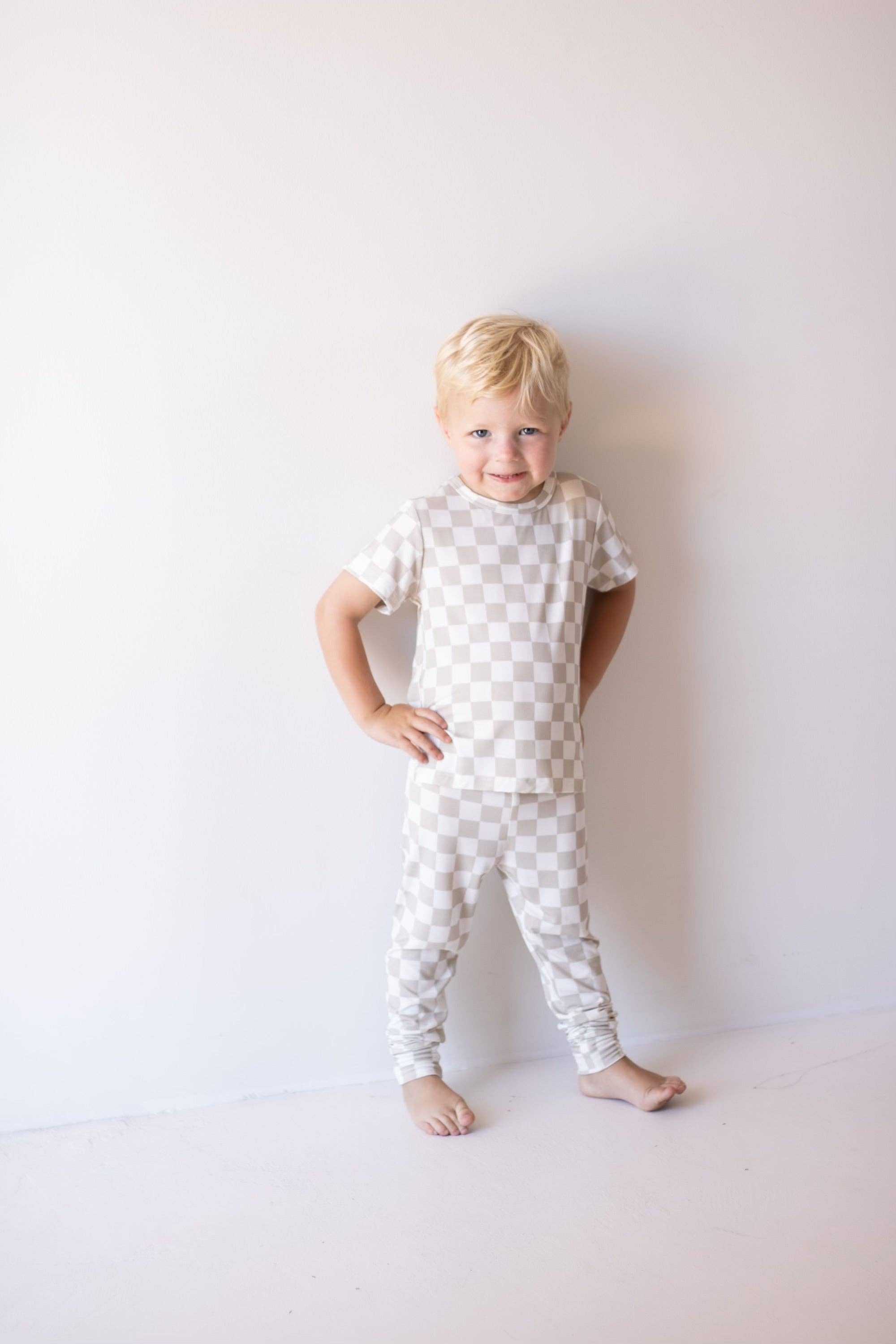 Bamboo Two Piece Lounge Set : Checkered