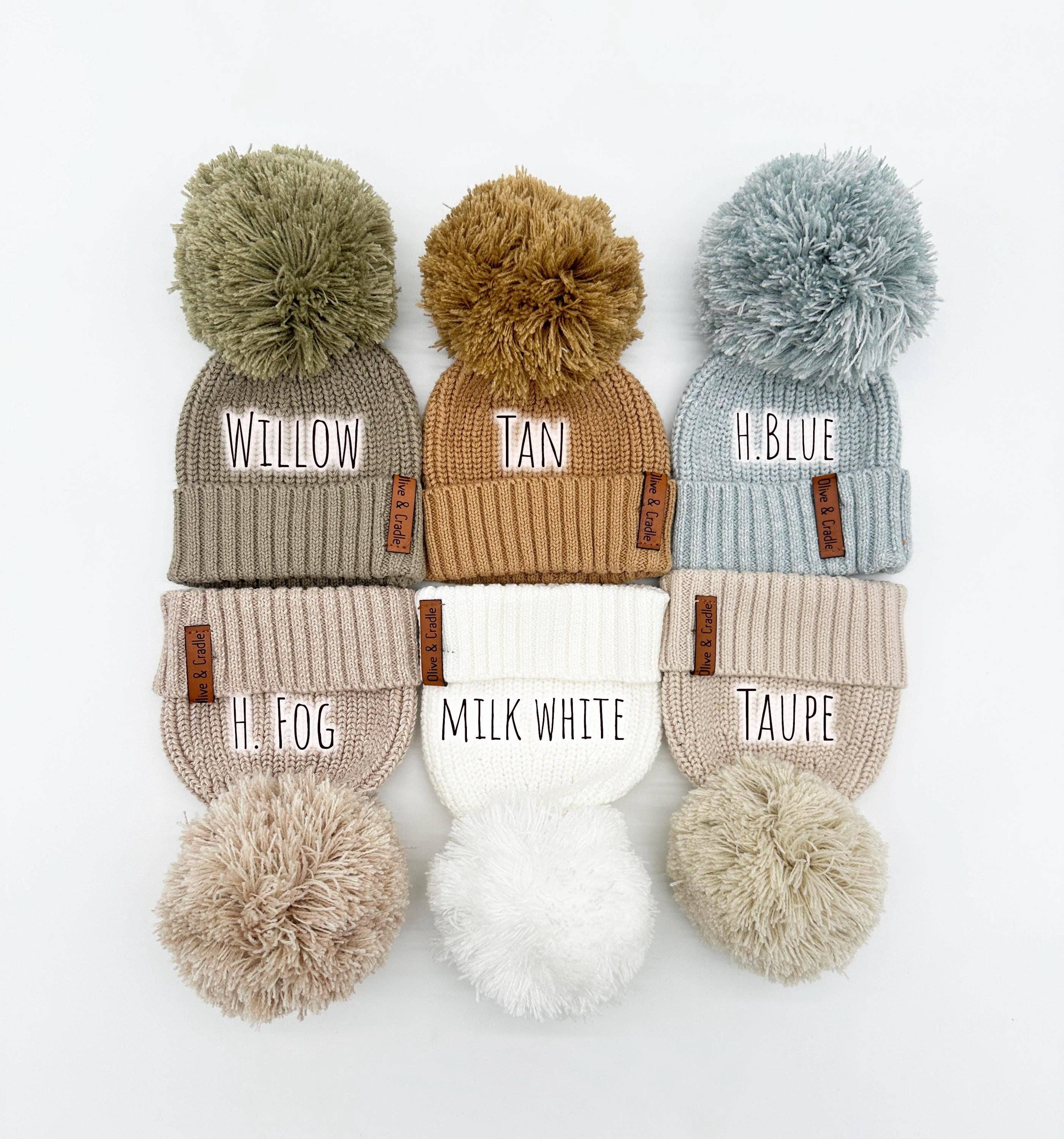 Cotton Pom Beanie - Beige