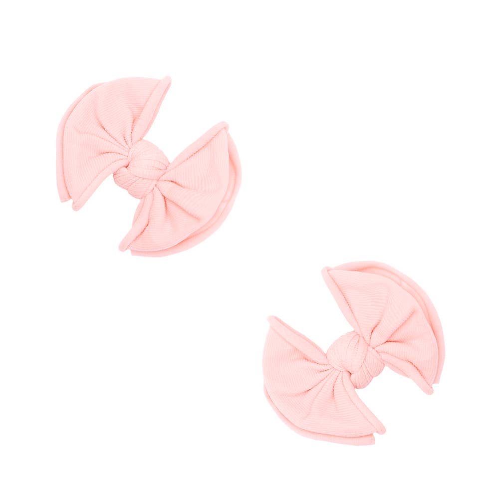 Baby Bling® 2-Pack Baby FAB® Clips soft nylon bow hair clips: White