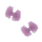 Baby Bling® 2-Pack Tulle Baby FAB® hair bow clips: Pleated Blush