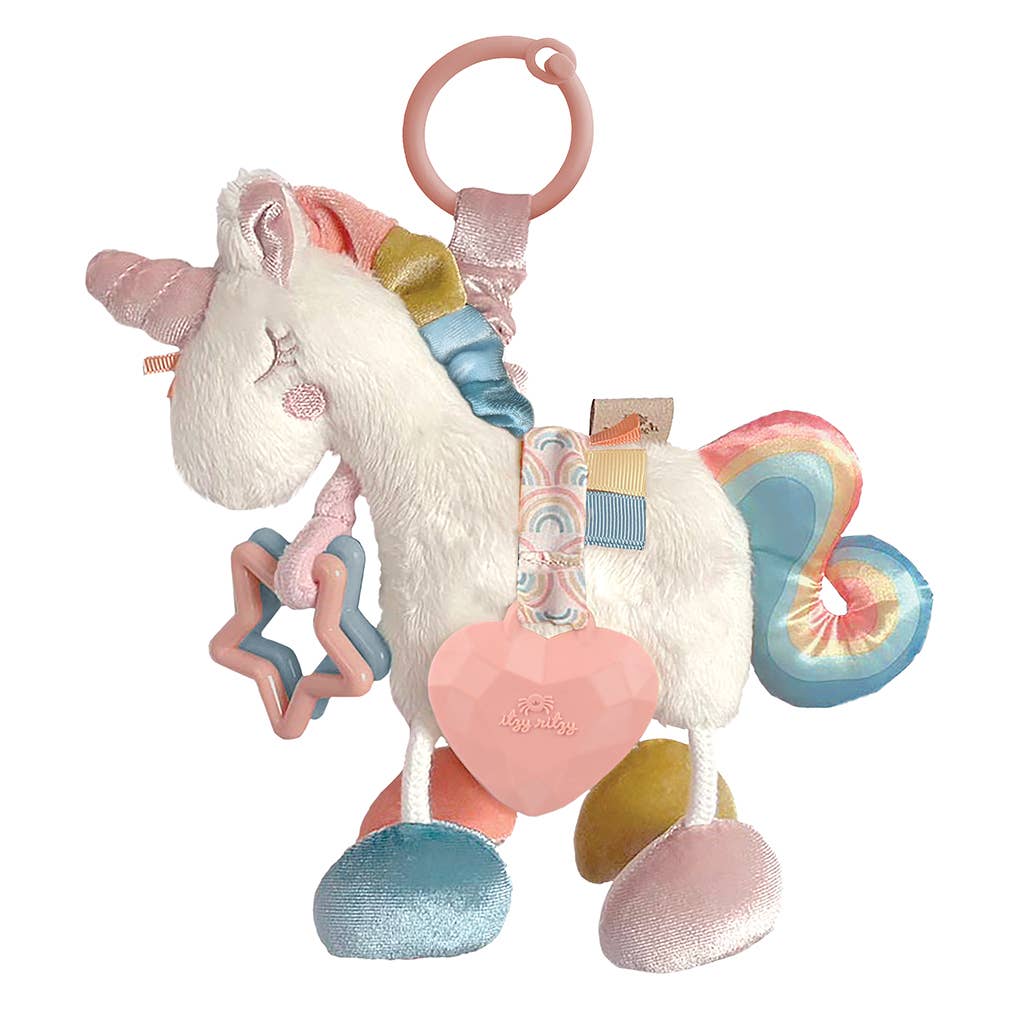 Itzy Friends Link & Love™ Activity Plush with Teether Toy - unicorn