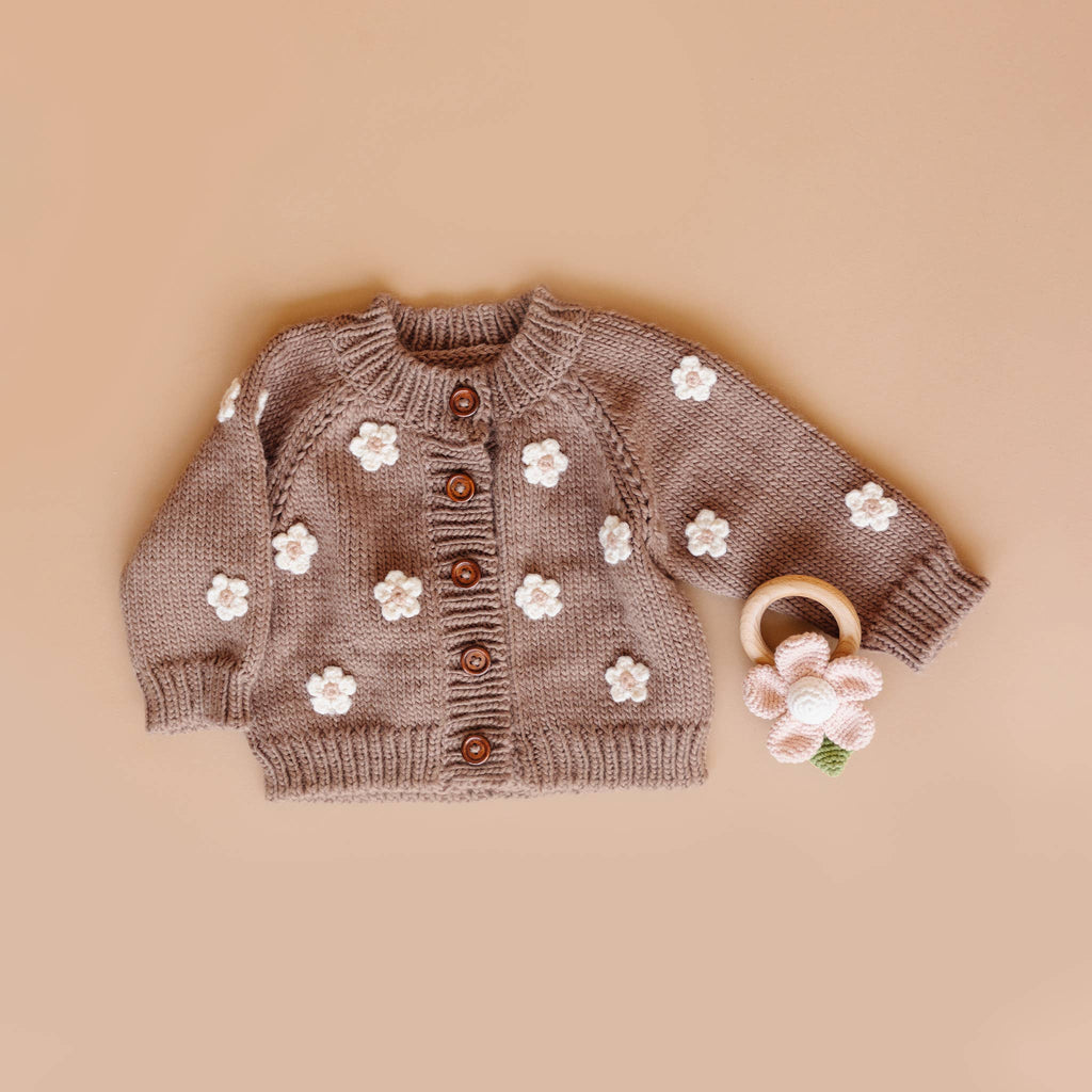 Flower Cardigan - Taupe