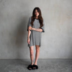Midnight Stripe | Ribbed Women's T-Shirt Dress