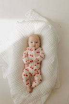 Bamboo Zip Pajamas: Cherry