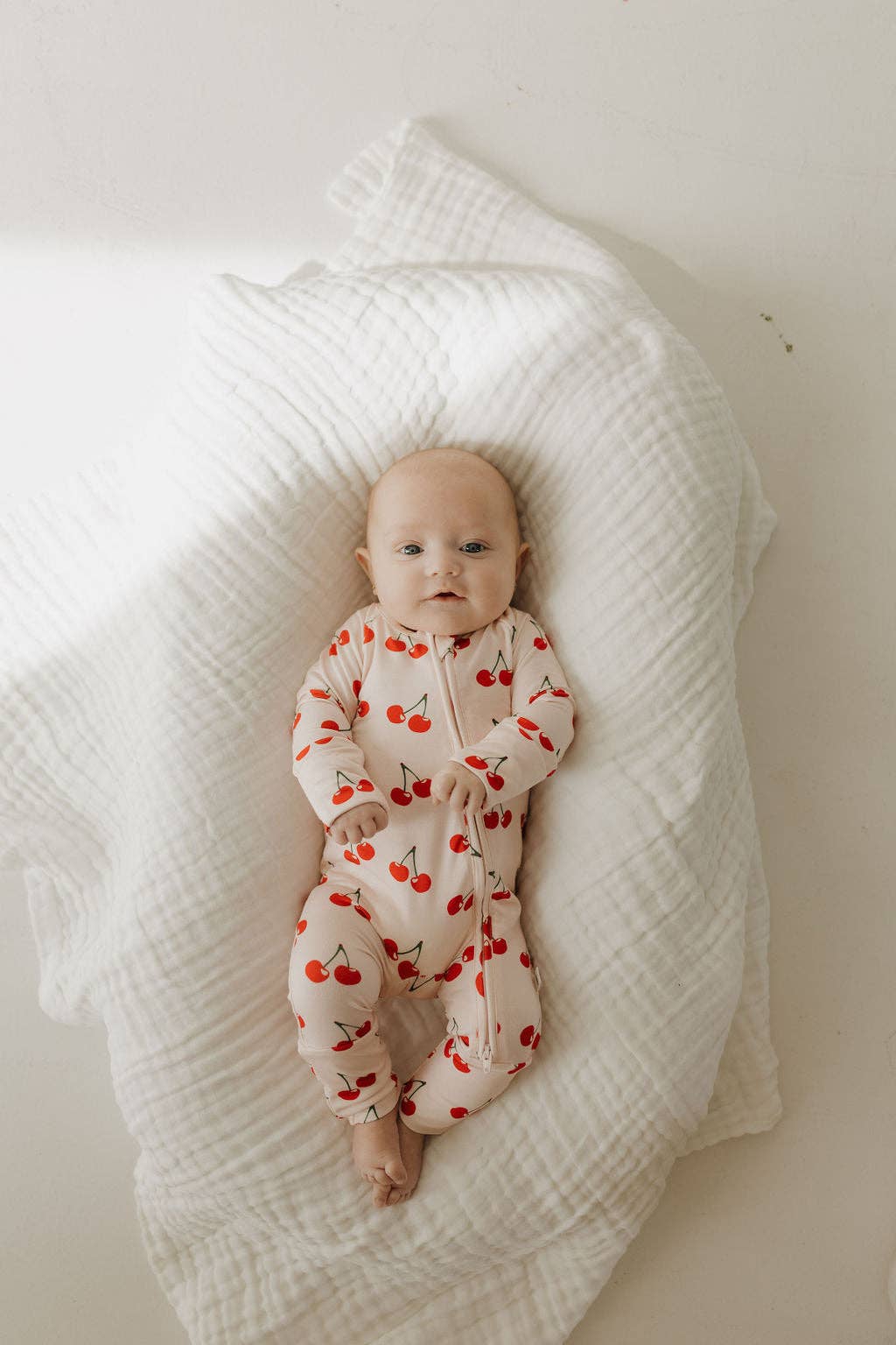 Bamboo Zip Pajamas: Cherry
