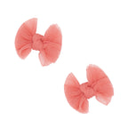 Baby Bling® 2-Pack Tulle Baby FAB® hair bow clips: Pleated Blush