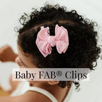Baby Bling® 2-Pack Baby FAB® Clips soft nylon bow hair clips: White