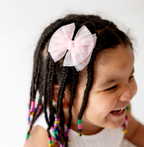 Baby Bling® 2-Pack Tulle Baby FAB® hair bow clips: Pleated Blush