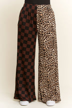 SPLIT DECISION LEOPARD-CHECKERED PANTS