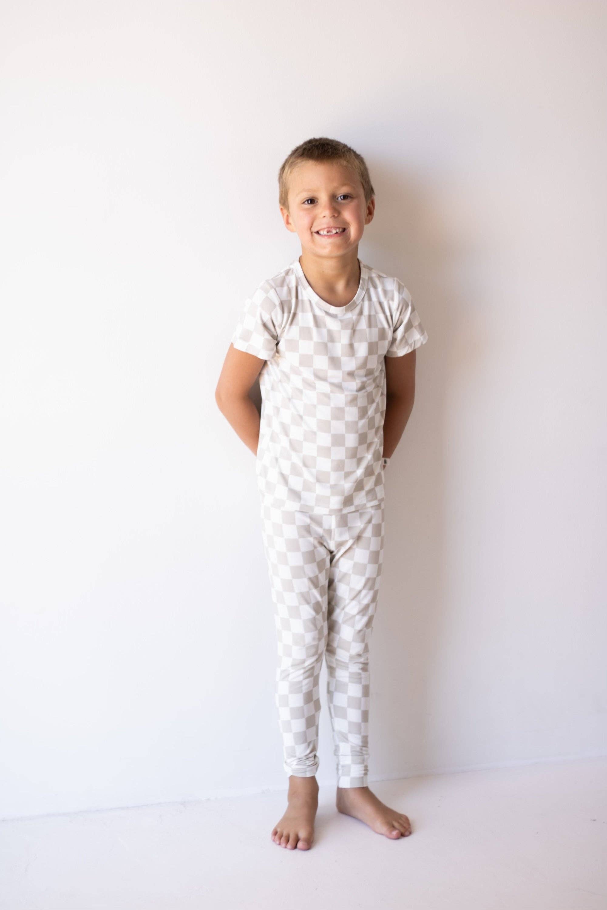 Bamboo Two Piece Lounge Set : Checkered