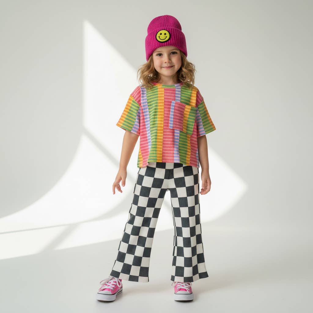Kids Checked Out Wide Leg Pant – Checkerboard