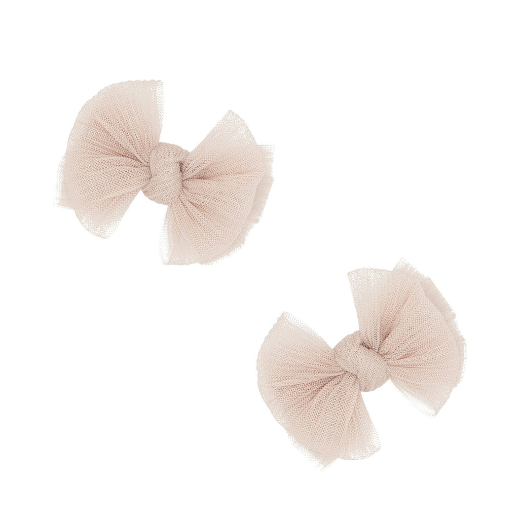 Baby Bling® 2-Pack Tulle Baby FAB® hair bow clips: Pleated Blush