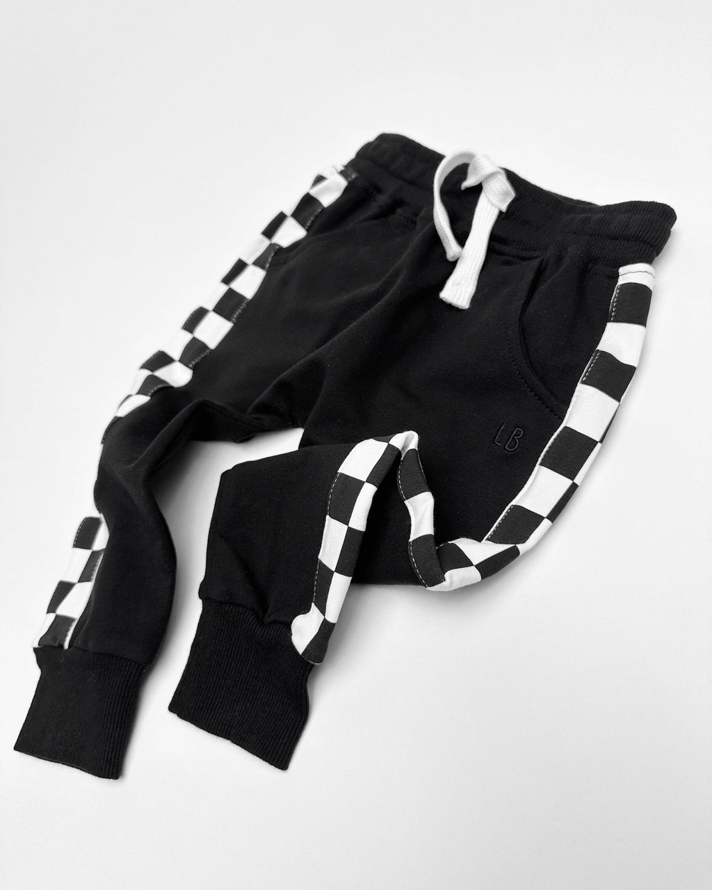 Side Checkered Jogger - Black