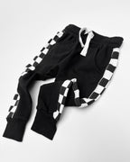 Side Checkered Jogger - Black