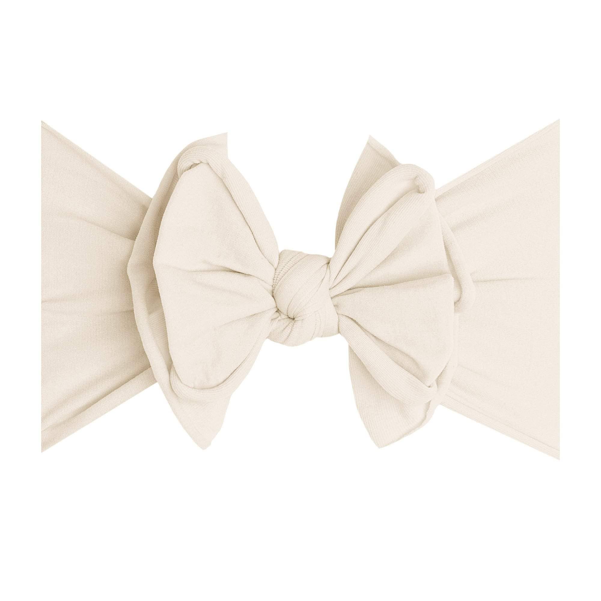 Baby Bling® FAB-BOW-LOUS® soft nylon bow headband: Ivory