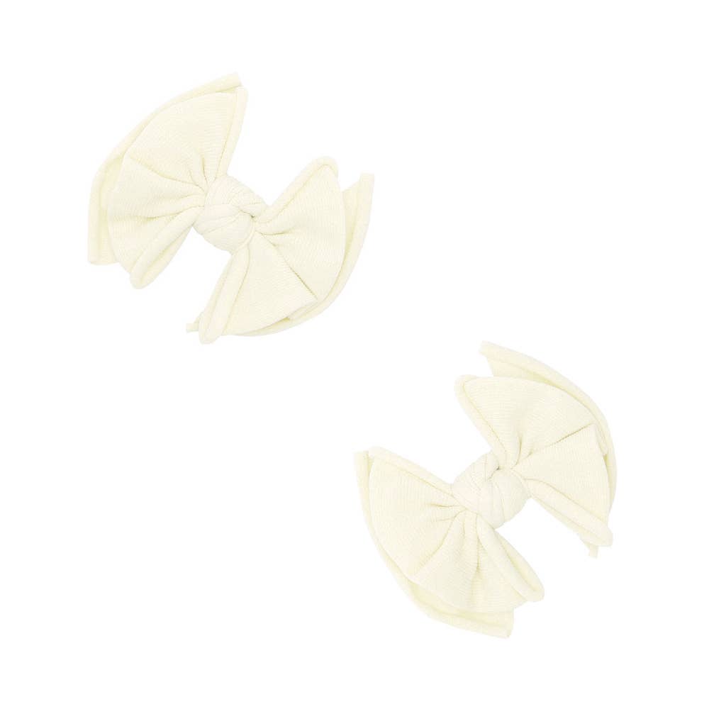 Baby Bling® 2-Pack Baby FAB® Clips soft nylon bow hair clips: Latte