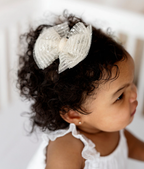 Baby Bling® 2-Pack Tulle Baby FAB® hair bow clips: Pleated Blush
