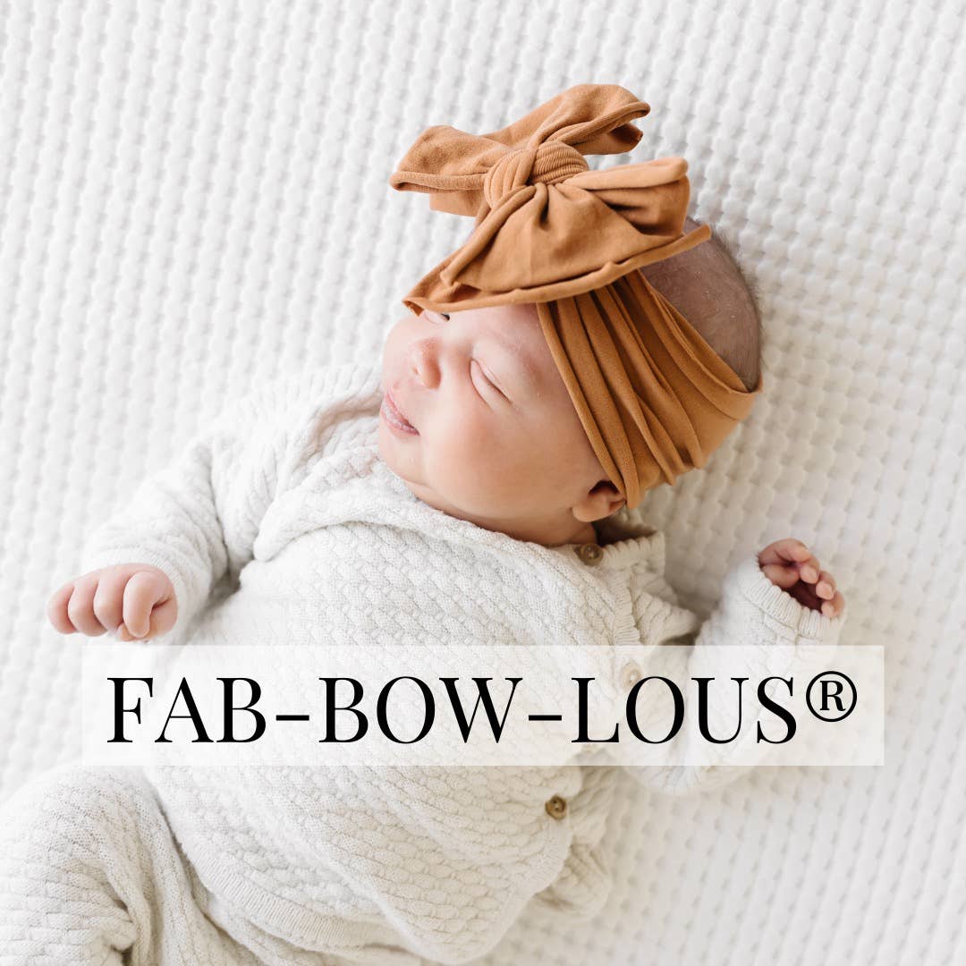 Baby Bling® FAB-BOW-LOUS® soft nylon bow headband: Ivory