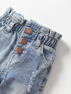 Paperbag Waist Denim - Light Wash